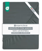 Lenzuolo con Angoli in Microfibra Tinta Unita Embossed, Lenzuola Sotto con Angoli Traspirante ed Anallergica, Biancheria da Letto Made in Italy