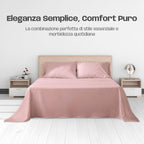 Lenzuola Letto Cotone Made in Italy, Completo Letto - Diversi colori - 3 TAGLIE