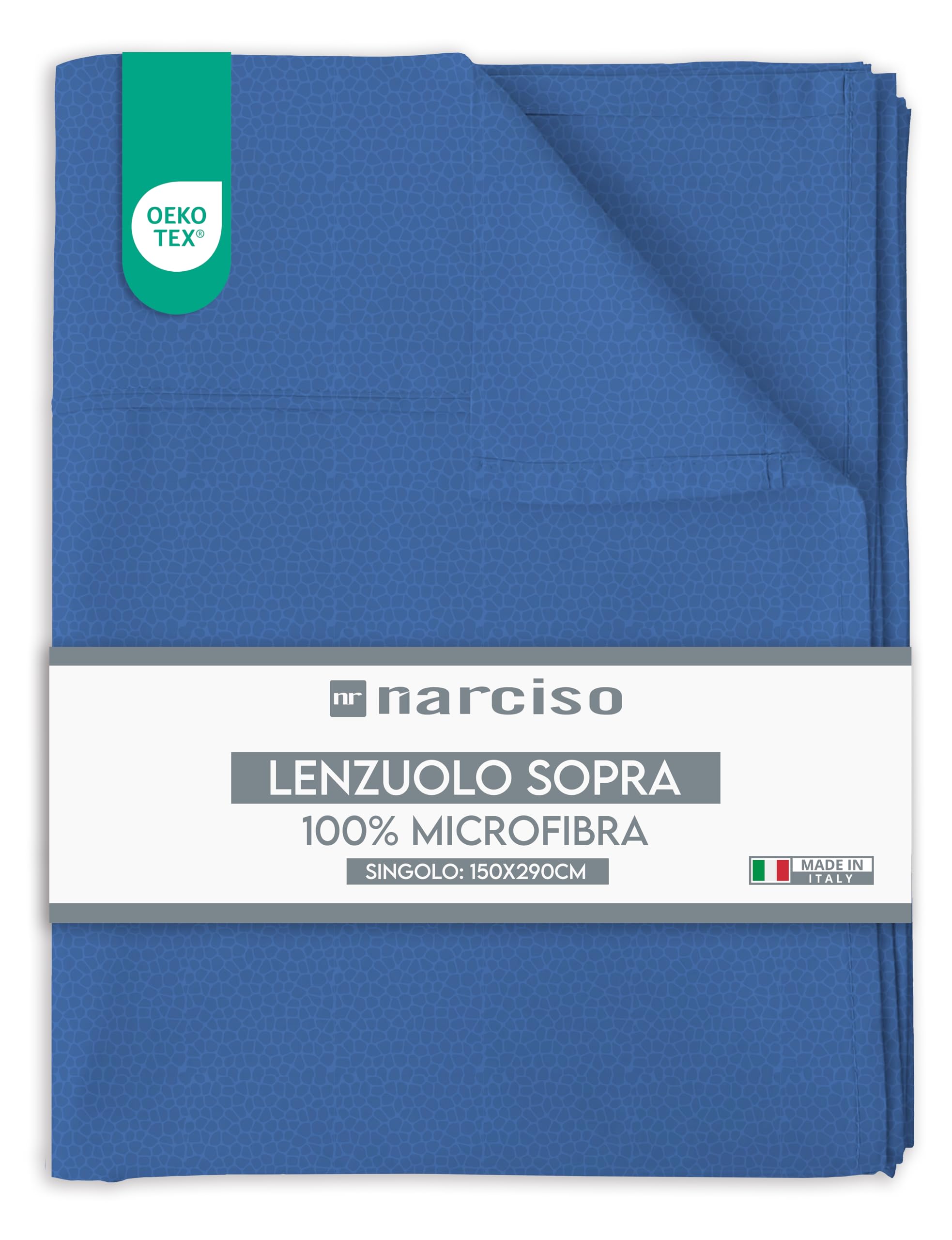 Lenzuolo Sopra in Microfibra Tinta Unita Embossed, Traspirante ed Anallergico, Made in Italy - 3 TAGLIE