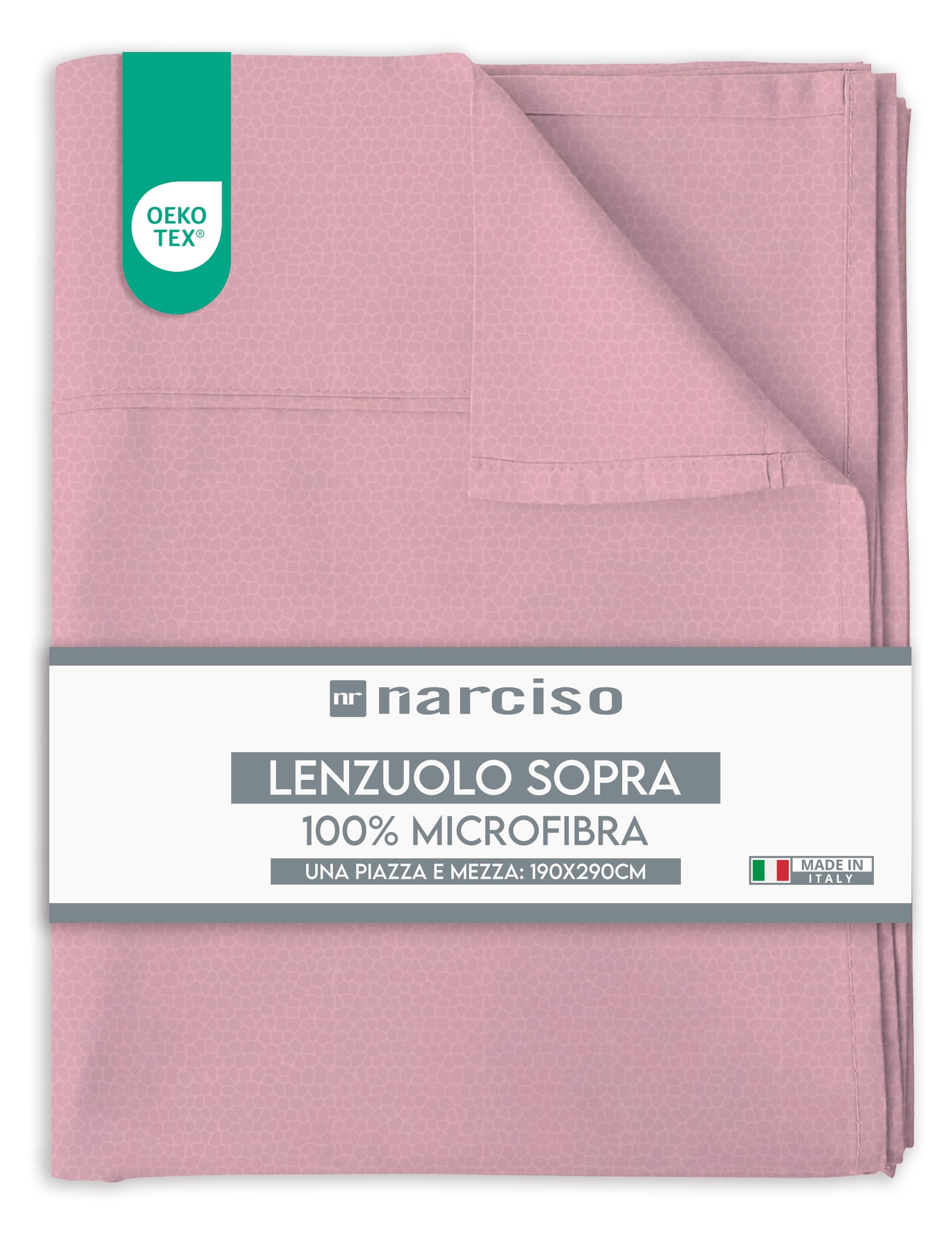 Lenzuolo Sopra in Microfibra Tinta Unita Embossed, Traspirante ed Anallergico, Made in Italy - 3 TAGLIE