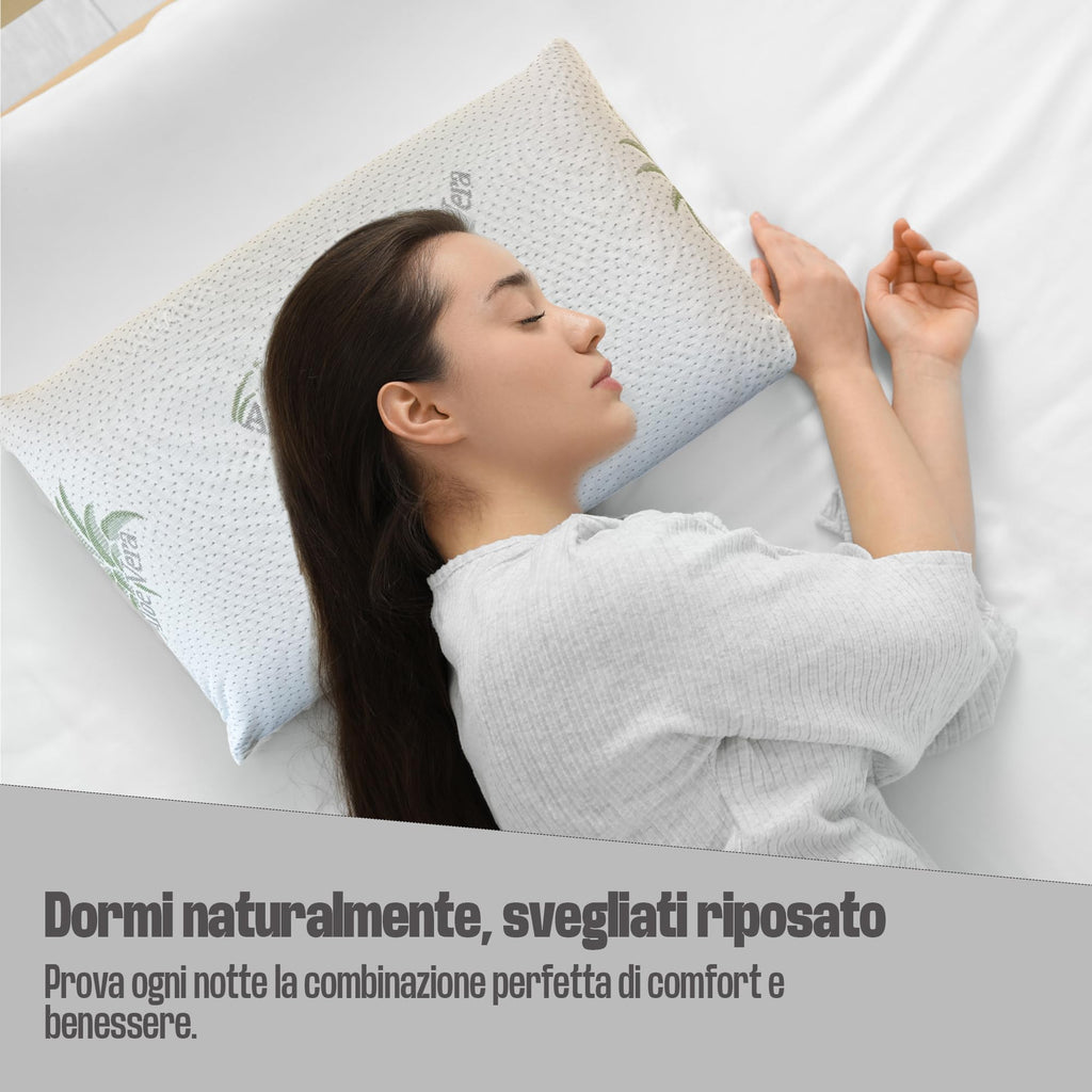 NARCISO Coppia Cuscini Letto Matrimoniale Morbidi Made in Italy