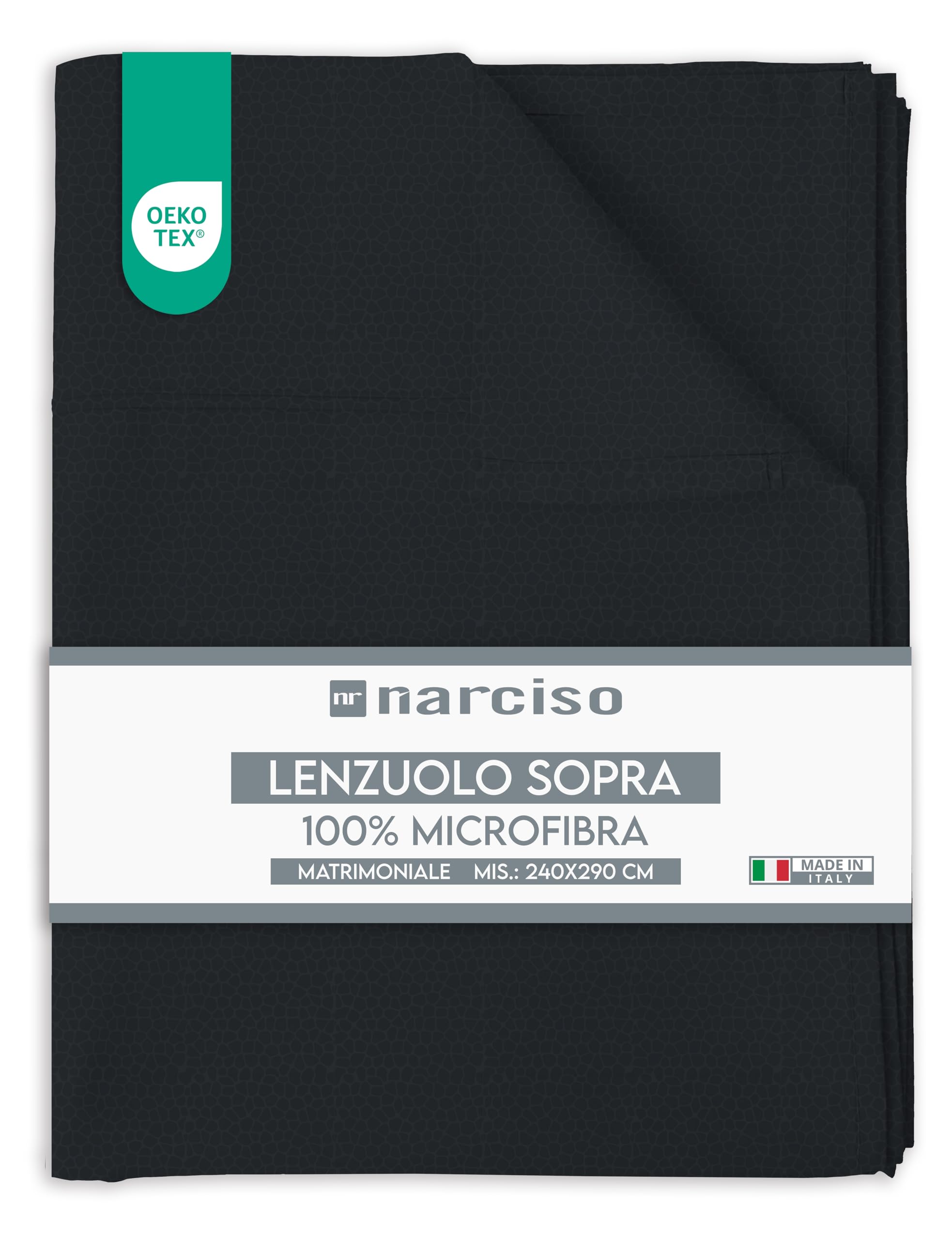 Lenzuolo Sopra in Microfibra Tinta Unita Embossed, Traspirante ed Anallergico, Made in Italy - 3 TAGLIE