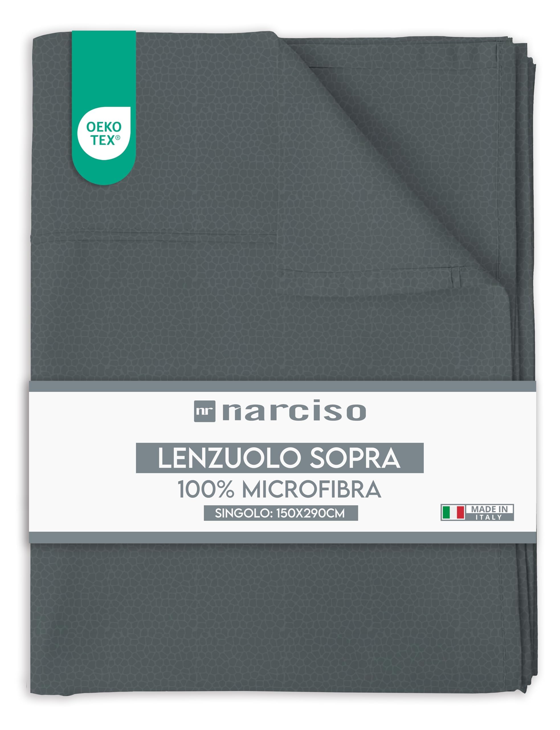 Lenzuolo Sopra in Microfibra Tinta Unita Embossed, Traspirante, MADE IN ITALY