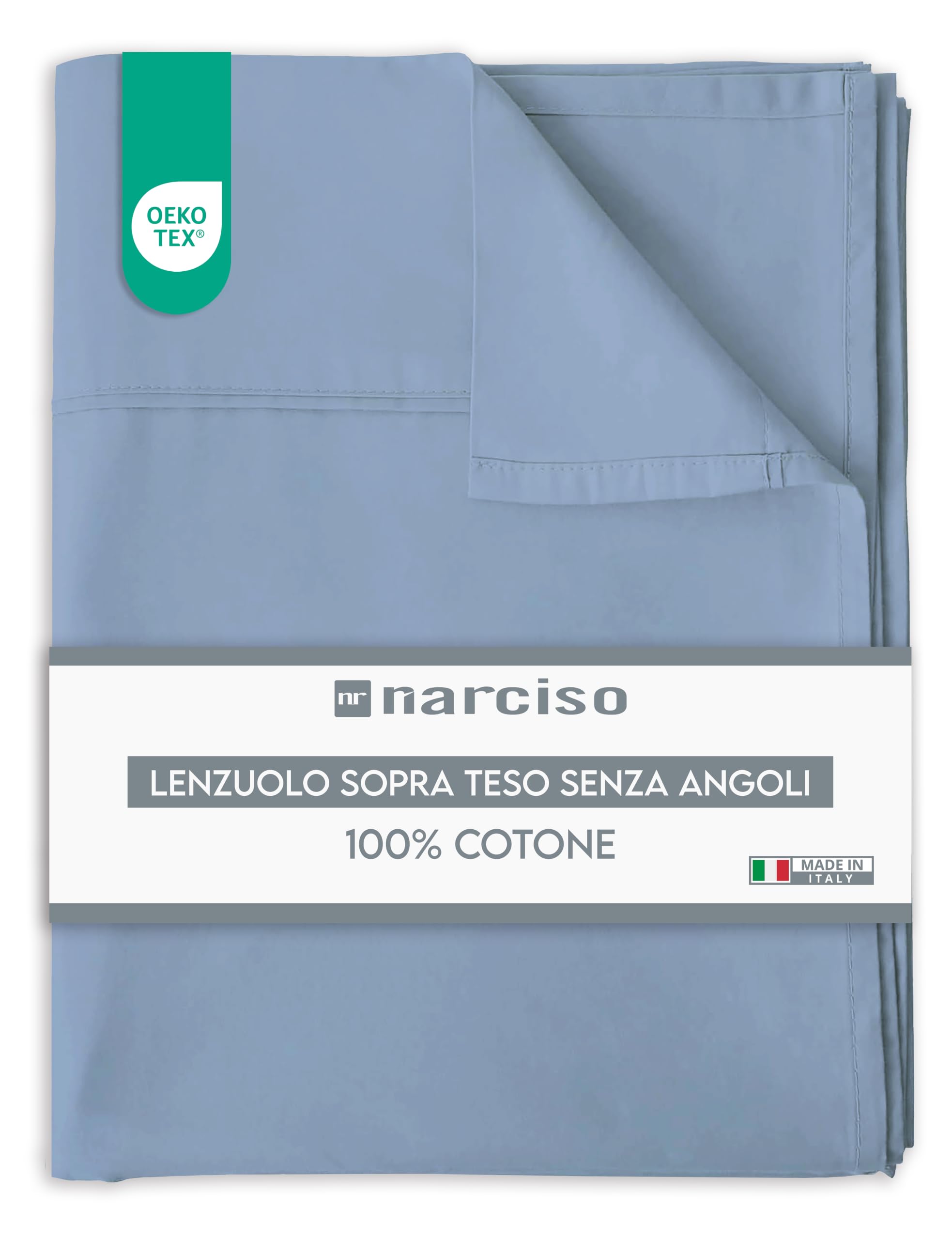 Lenzuolo Sopra 100% Cotone, Anallergico e Traspirante Abbinabile alle Nostre Federe e Lenzuolo con Angoli in Cotone, Made in Italy