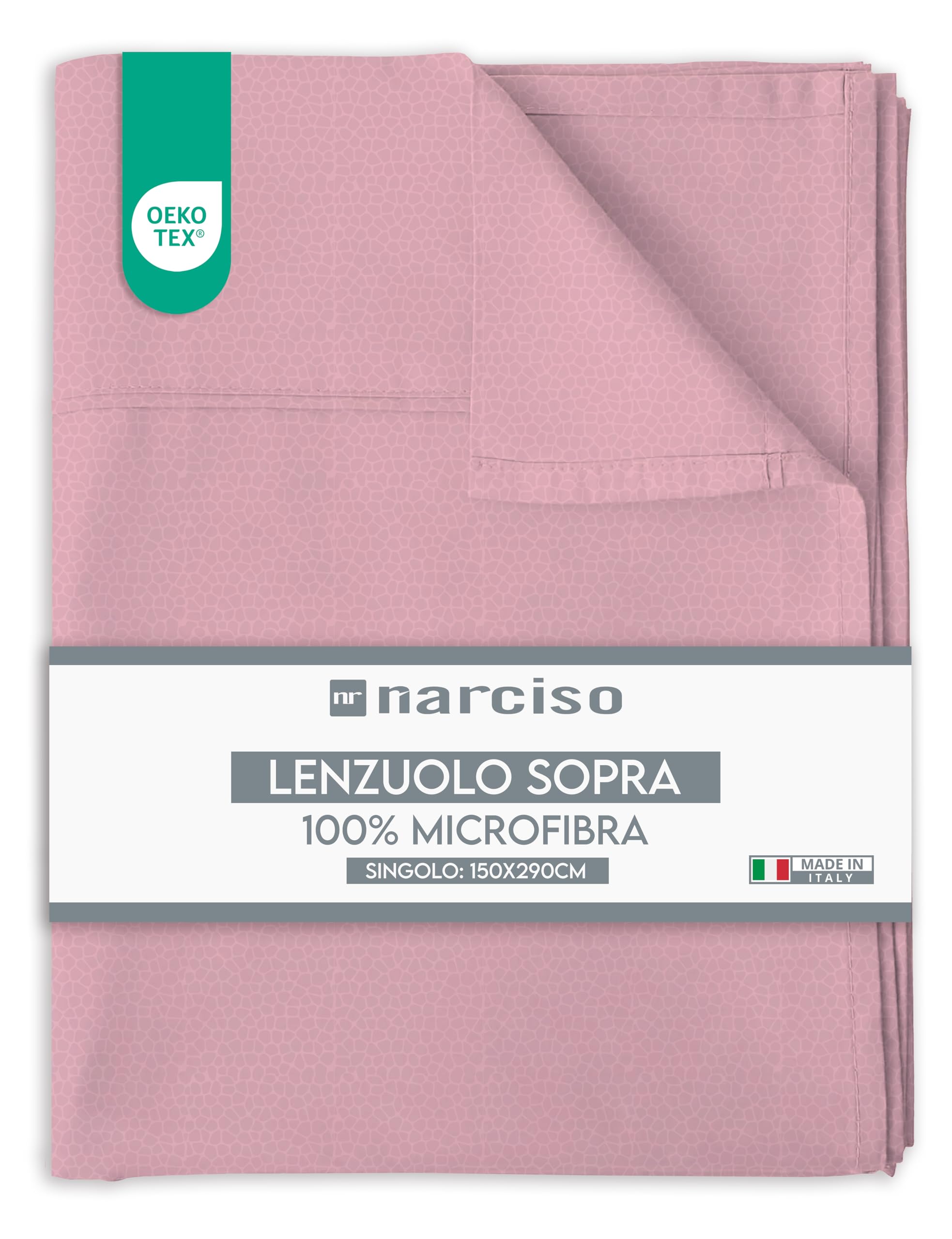 Lenzuolo Sopra in Microfibra Tinta Unita Embossed, Traspirante ed Anallergico, Made in Italy - 3 TAGLIE