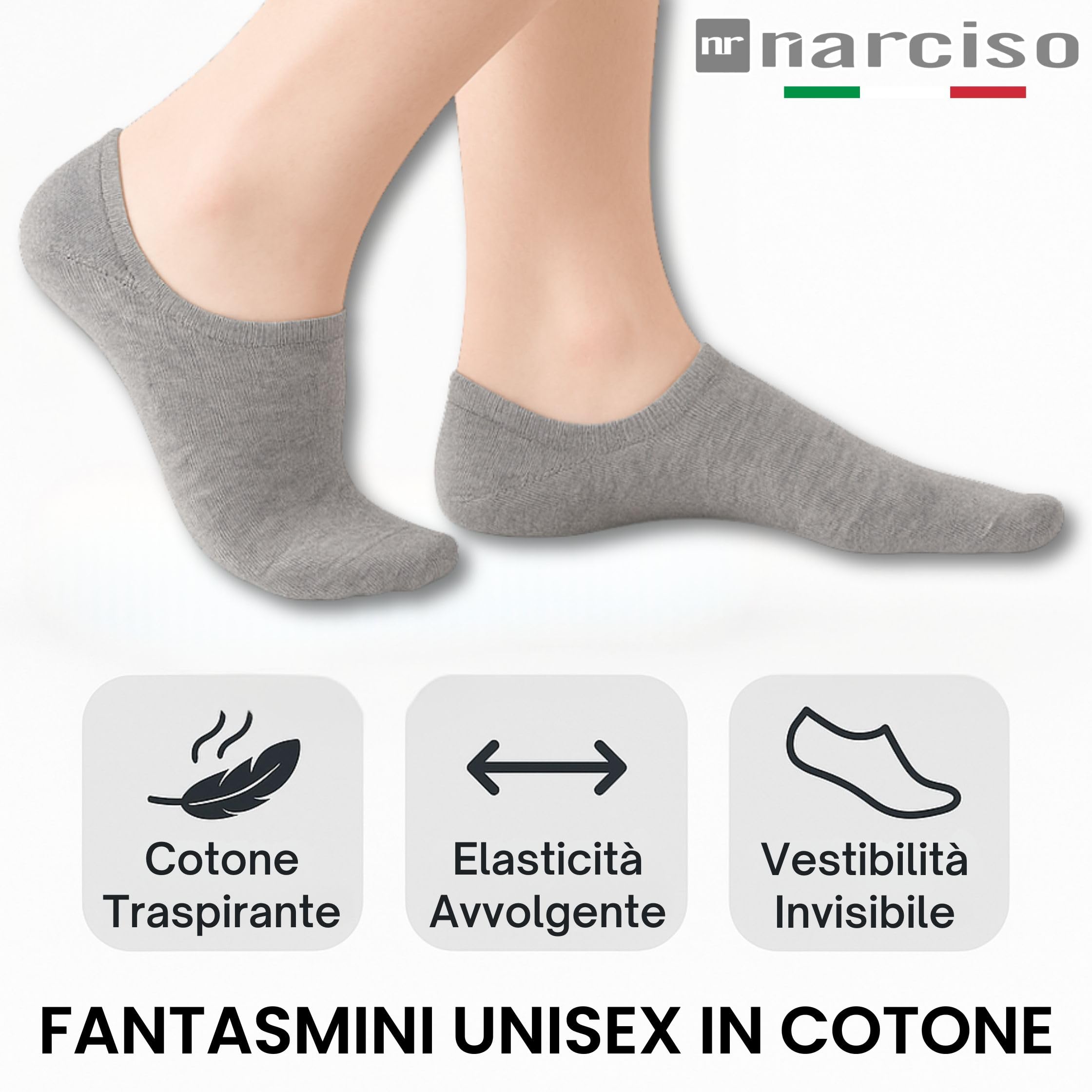12 Paia Calzini UNISEX Corti in Cotone,  Taglie da 35 a 46, Traspiranti e Resistenti, Si Adattano Perfettamente Grazie alla Presenza di Elastane