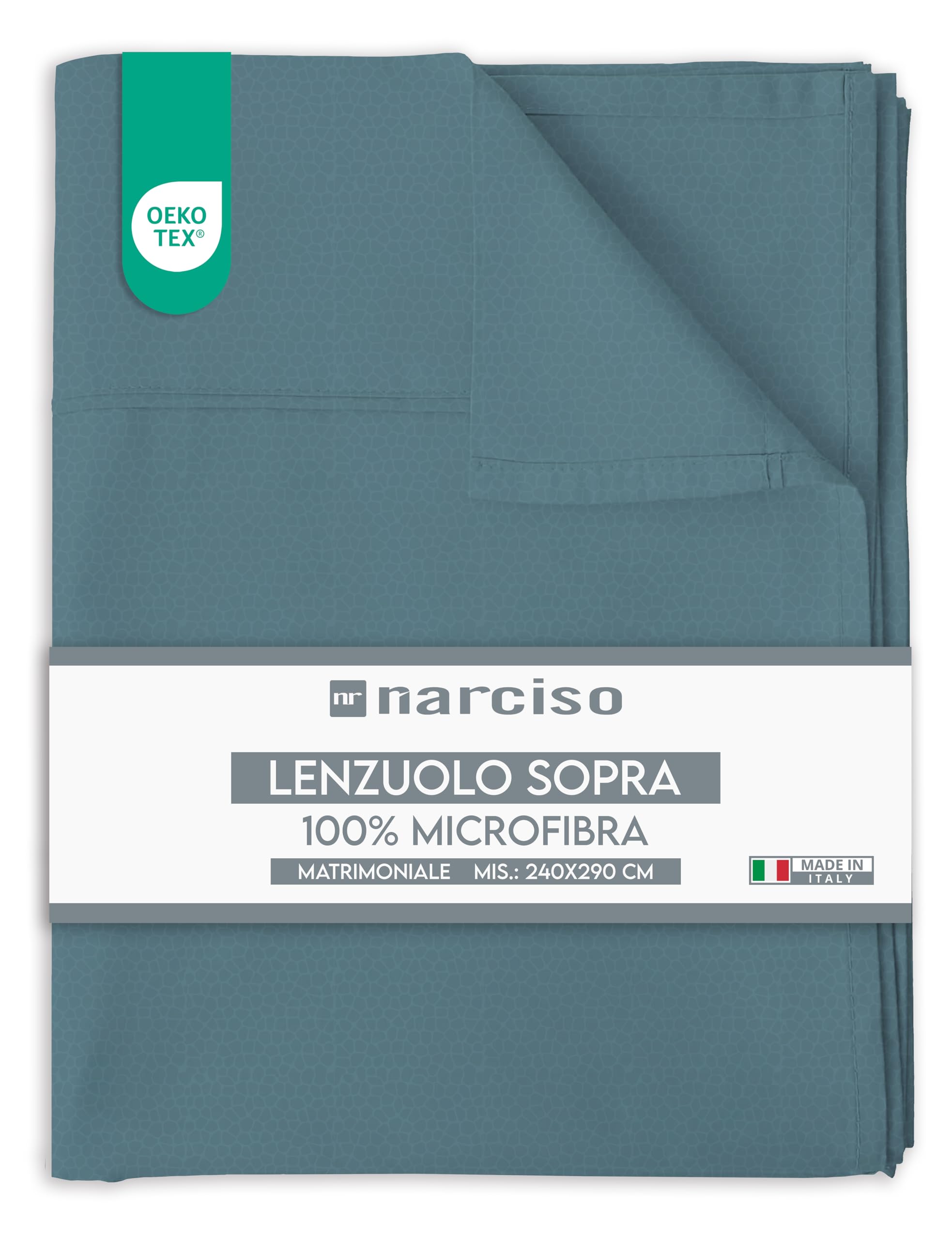 Lenzuolo Sopra in Microfibra Tinta Unita Embossed, Traspirante ed Anallergico, Made in Italy - 3 TAGLIE
