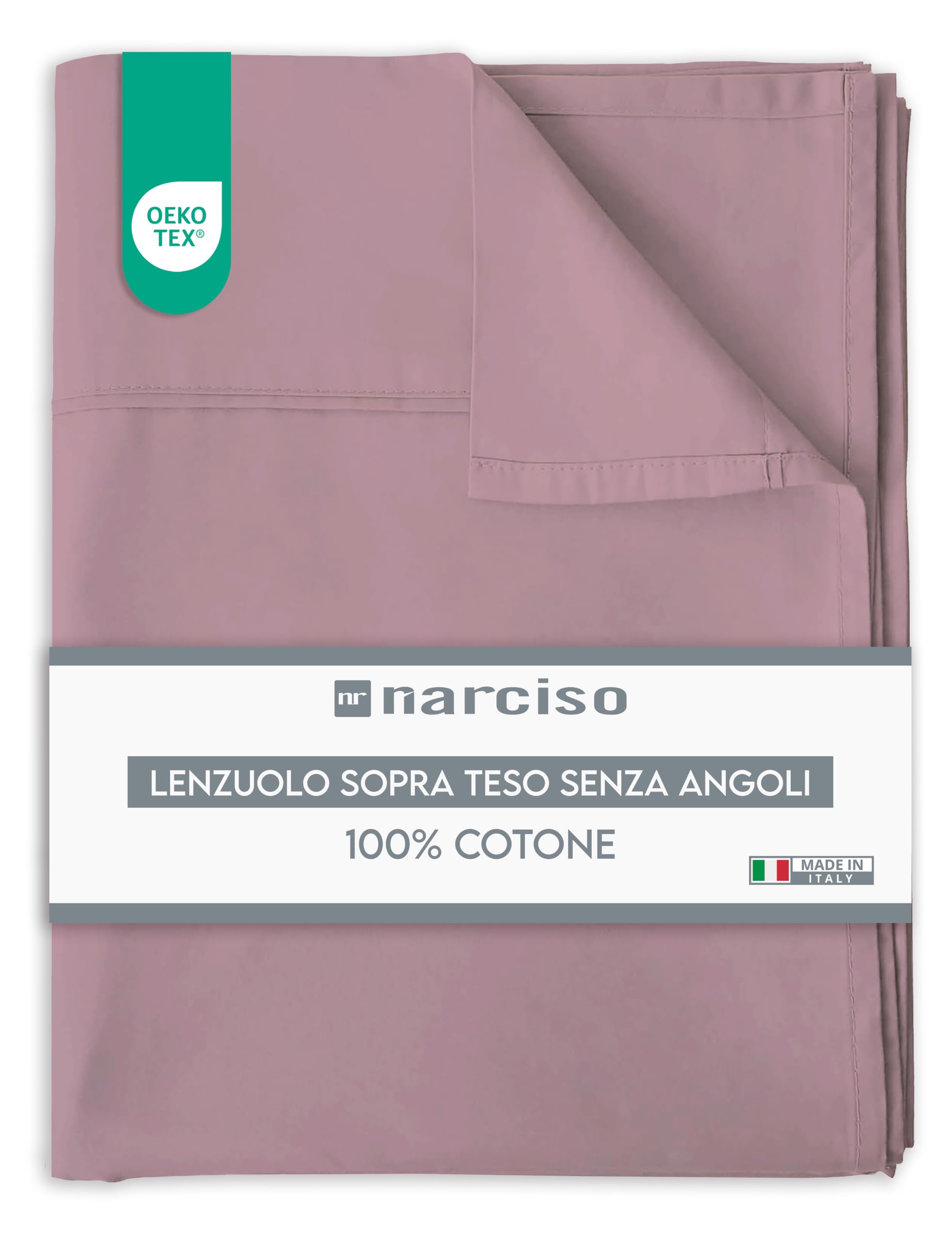 Lenzuolo Sopra 100% Cotone, Anallergico e Traspirante Abbinabile alle Nostre Federe e Lenzuolo con Angoli in Cotone, Made in Italy