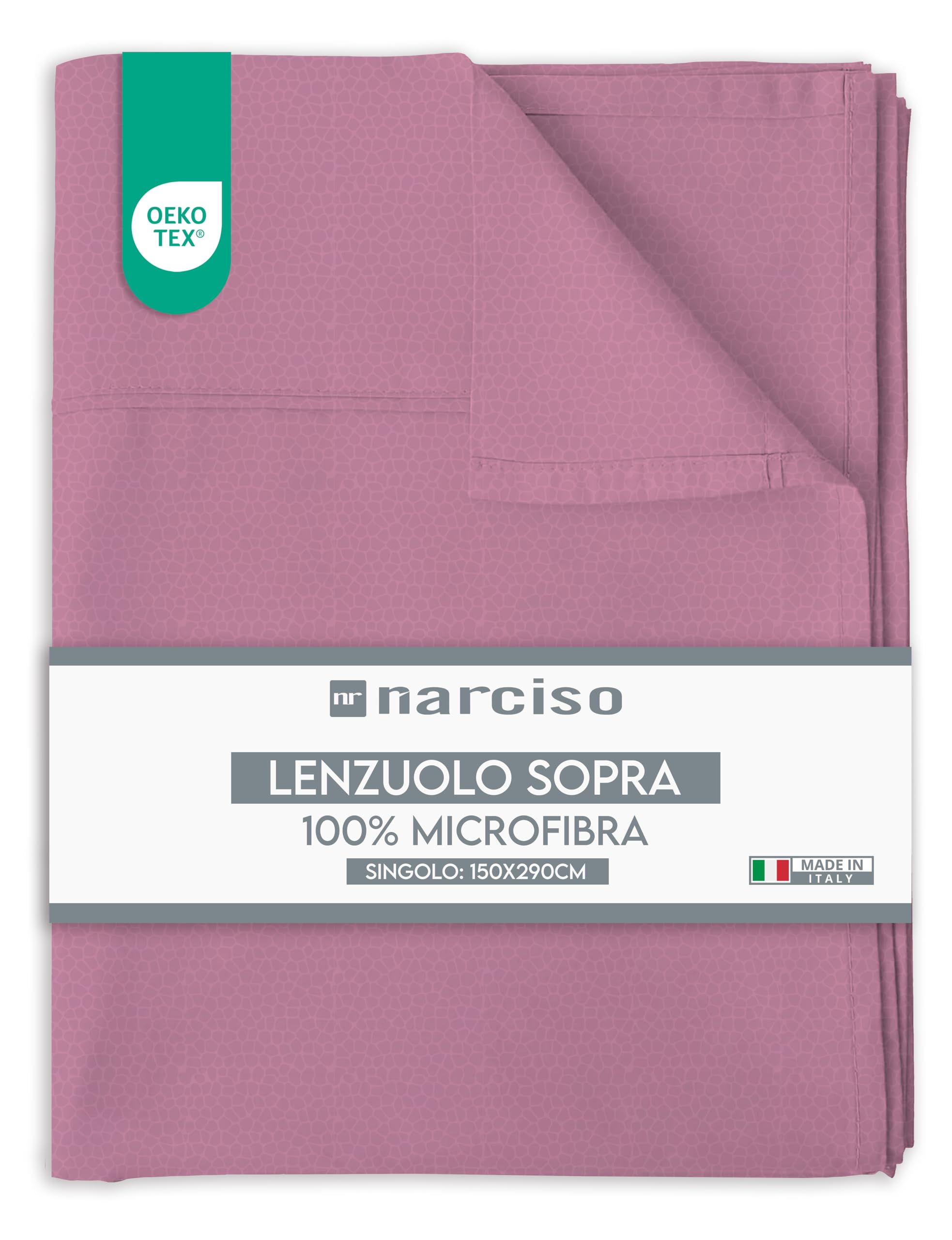 Lenzuolo Sopra in Microfibra Tinta Unita Embossed, Traspirante, MADE IN ITALY