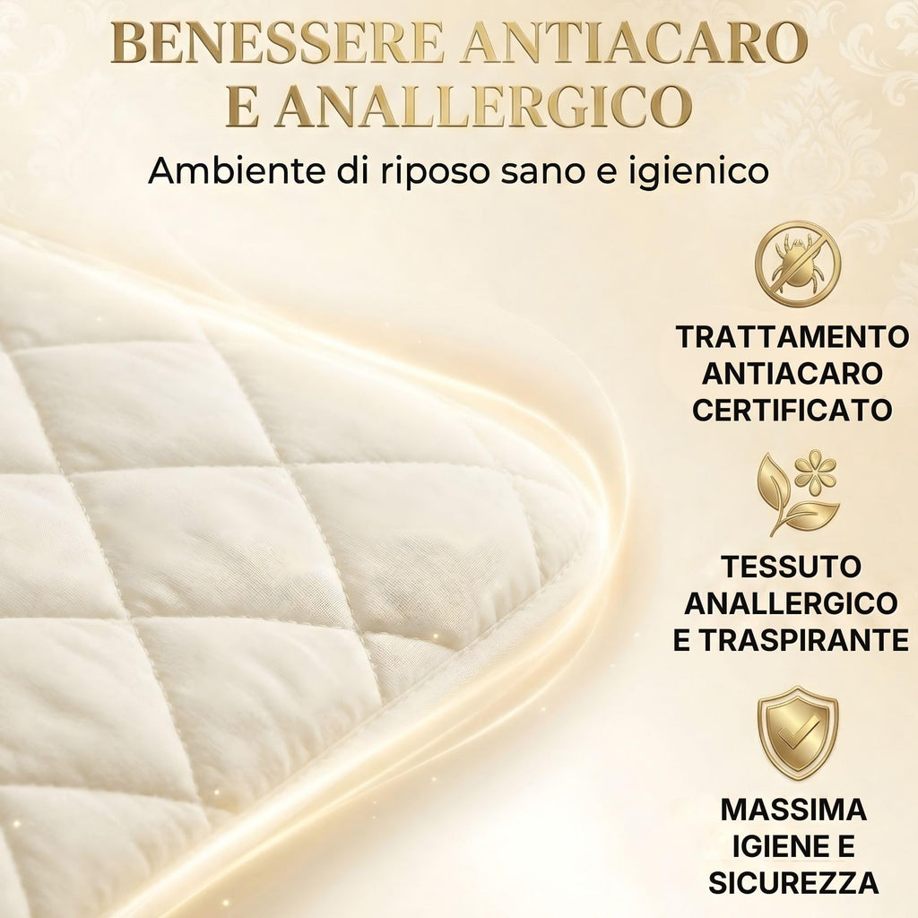 Coprirete Copri Rete Letto Trapuntato, Salvamaterasso Imbottito Anti-Usura Antiacaro e Anallergico, Copri Doghe con Fissaggio agli Angoli Anti-Spostamento - 3 TAGLIE
