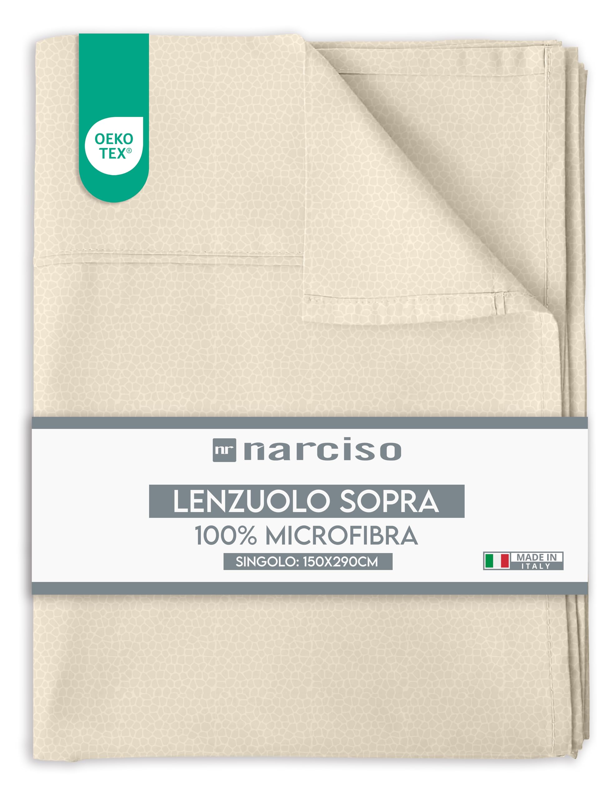 Lenzuolo Sopra in Microfibra Tinta Unita Embossed, Traspirante, MADE IN ITALY