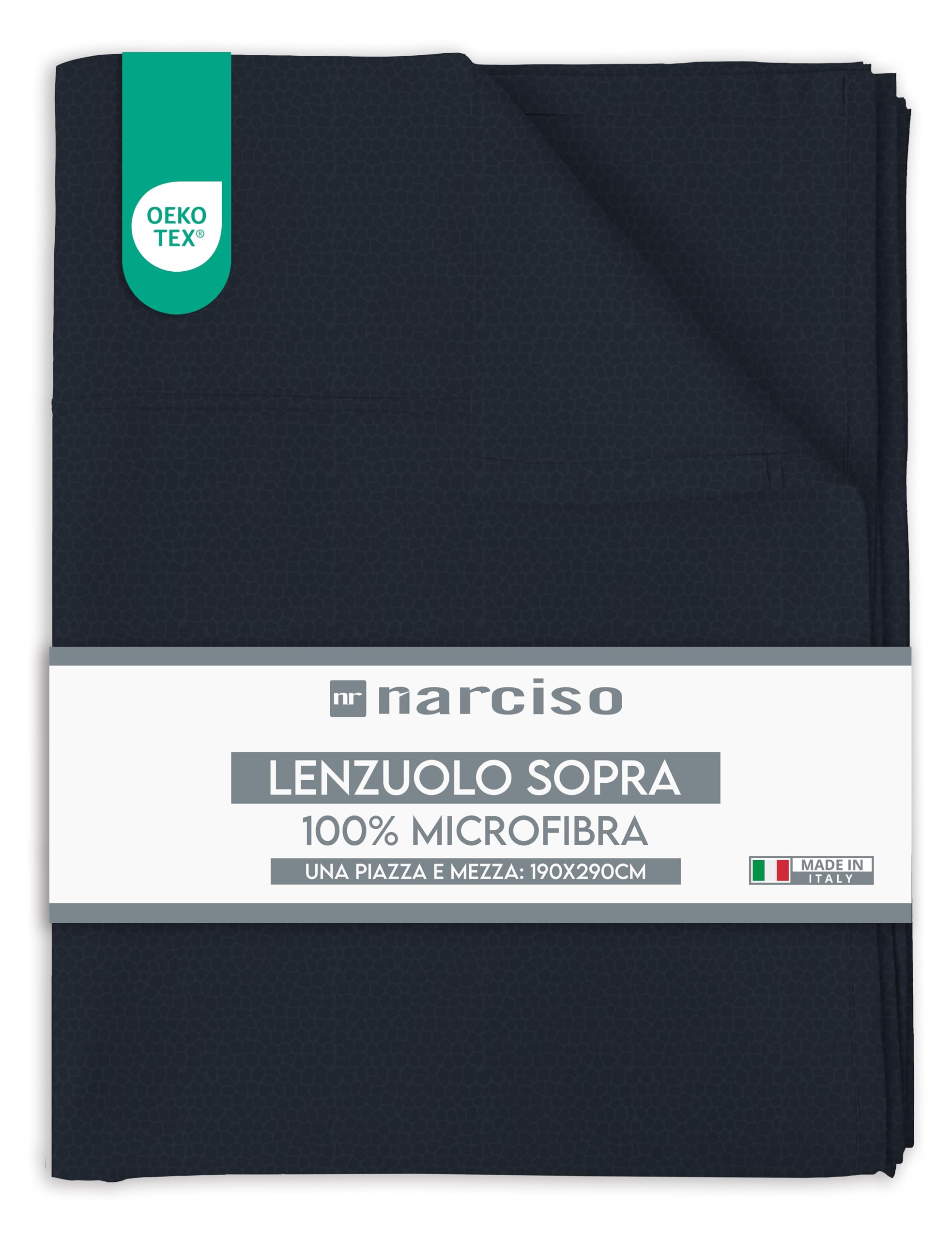 Lenzuolo Sopra in Microfibra Tinta Unita Embossed, Traspirante ed Anallergico, Made in Italy - 3 TAGLIE