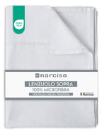 NARCISO Lenzuolo Sopra Matrimoniale in Microfibra Tinta Unita Embossed, Lenzuolo Senza Angoli Matrimoniale Traspirante ed Anallergico, Made in Italy