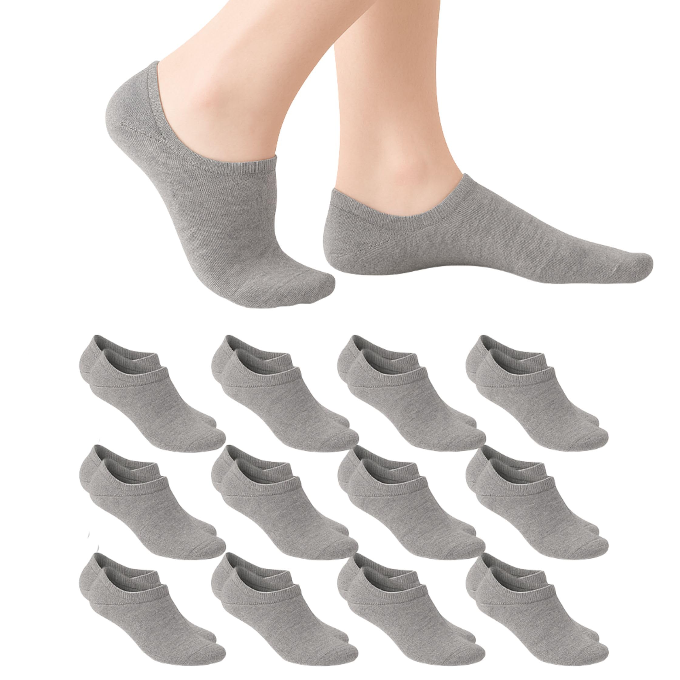 12 Paia Calzini UNISEX Corti in Cotone,  Taglie da 35 a 46, Traspiranti e Resistenti, Si Adattano Perfettamente Grazie alla Presenza di Elastane