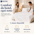 Lenzuolo Sopra 100% Cotone, Anallergico e Traspirante Abbinabile alle Nostre Federe e Lenzuolo con Angoli in Cotone, Made in Italy