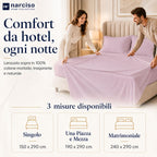 Lenzuolo Sopra 100% Cotone, Anallergico e Traspirante Abbinabile alle Nostre Federe e Lenzuolo con Angoli in Cotone, Made in Italy