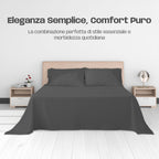 Lenzuola Letto Cotone Made in Italy, Completo Letto - Diversi colori - 3 TAGLIE