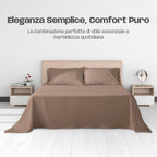 Lenzuola Letto Cotone Made in Italy, Completo Letto - Diversi colori - 3 TAGLIE
