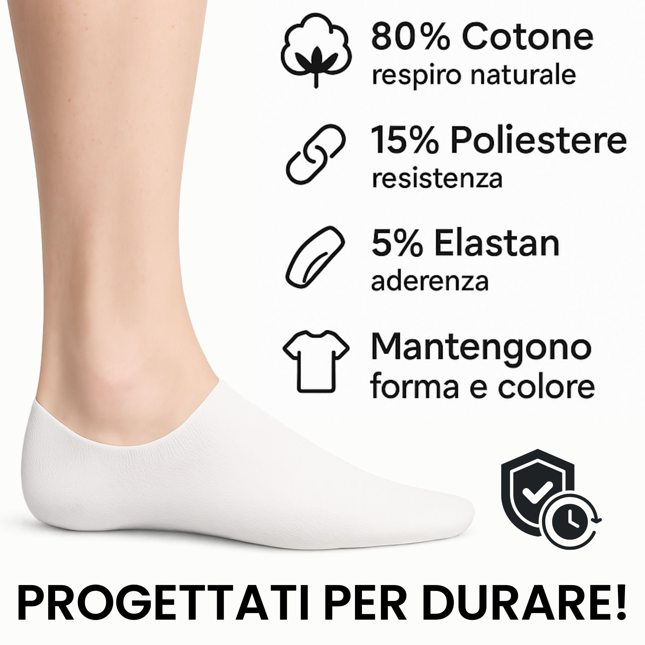 12 Paia Calzini UNISEX Corti in Cotone,  Taglie da 35 a 46, Traspiranti e Resistenti, Si Adattano Perfettamente Grazie alla Presenza di Elastane