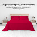 Lenzuola Letto Cotone Made in Italy, Completo Letto - Diversi colori - 3 TAGLIE