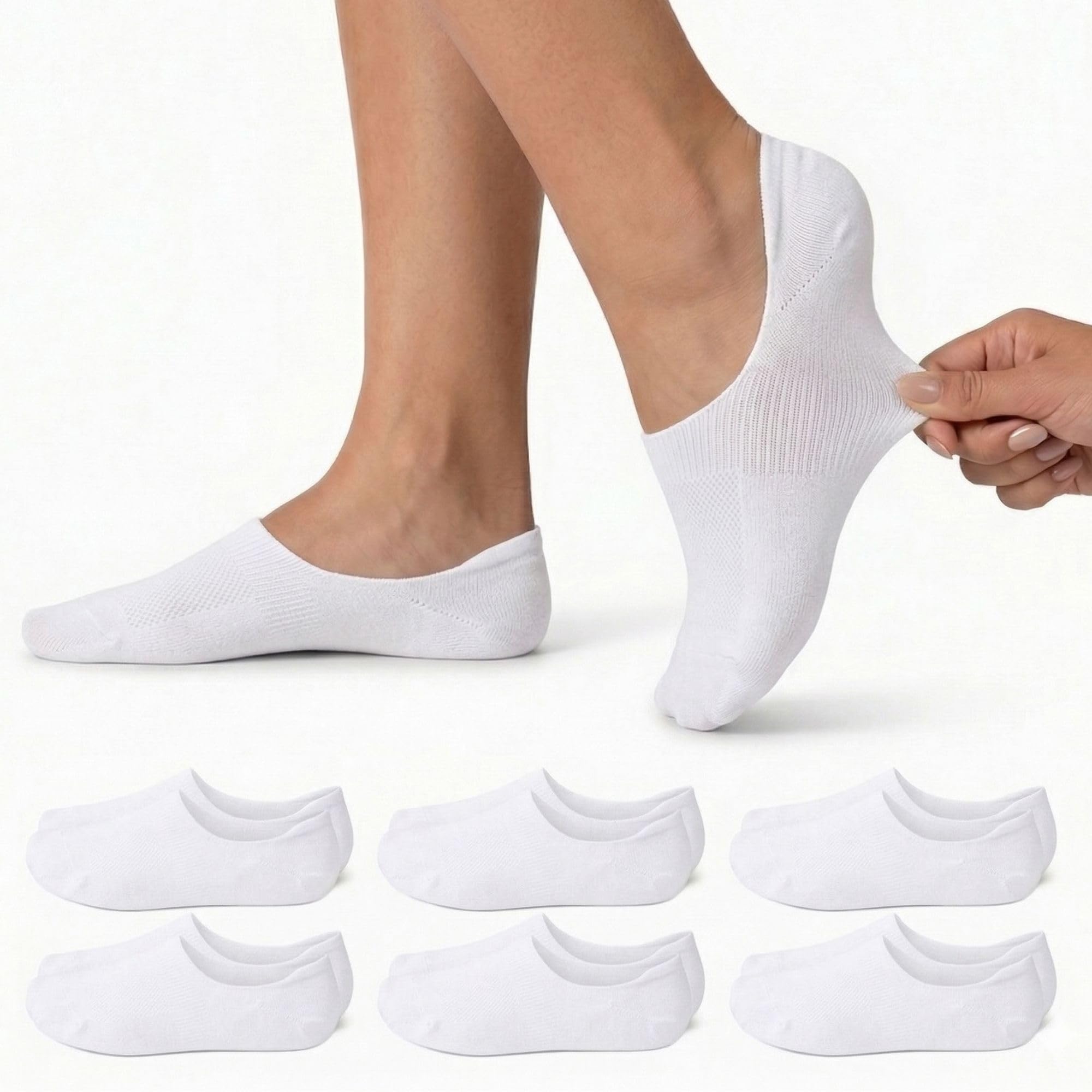 Calzini Fantasmini Unisex, Invisibili, in Cotone Traspirante, Salvapiede per Mocassini e Scarpe Basse