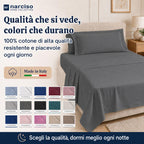 Lenzuolo Sopra 100% Cotone, Anallergico e Traspirante Abbinabile alle Nostre Federe e Lenzuolo con Angoli in Cotone, Made in Italy
