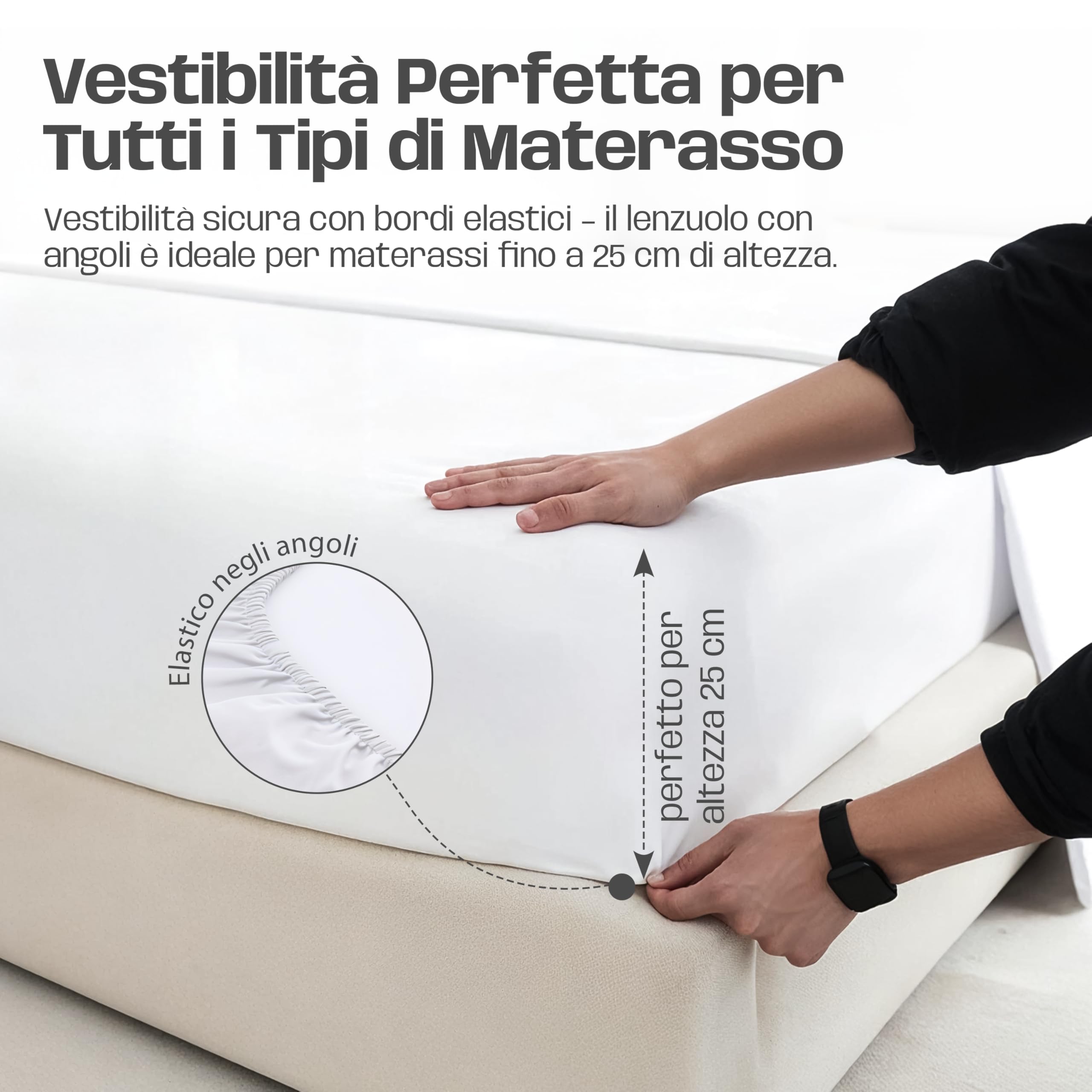 Lenzuola Letto Cotone Made in Italy, Completo Letto - Diversi colori - 3 TAGLIE