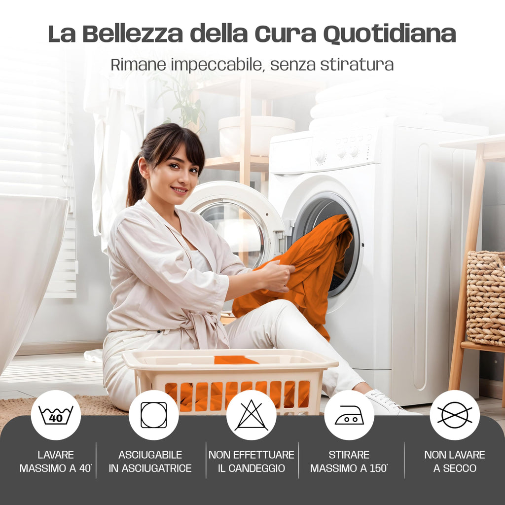 Lenzuola Letto Cotone Made in Italy, Completo Letto - Diversi colori - 3 TAGLIE