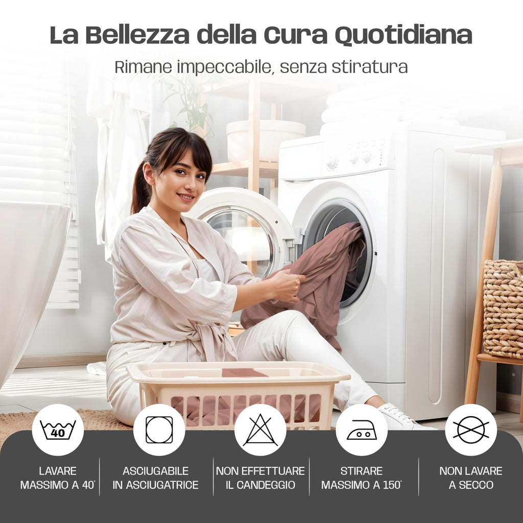 Lenzuola Letto Cotone Made in Italy, Completo Letto - Diversi colori - 3 TAGLIE