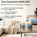 Gran Foulard per Divano & Letto con Motivo a Righe in Cotone Kerala