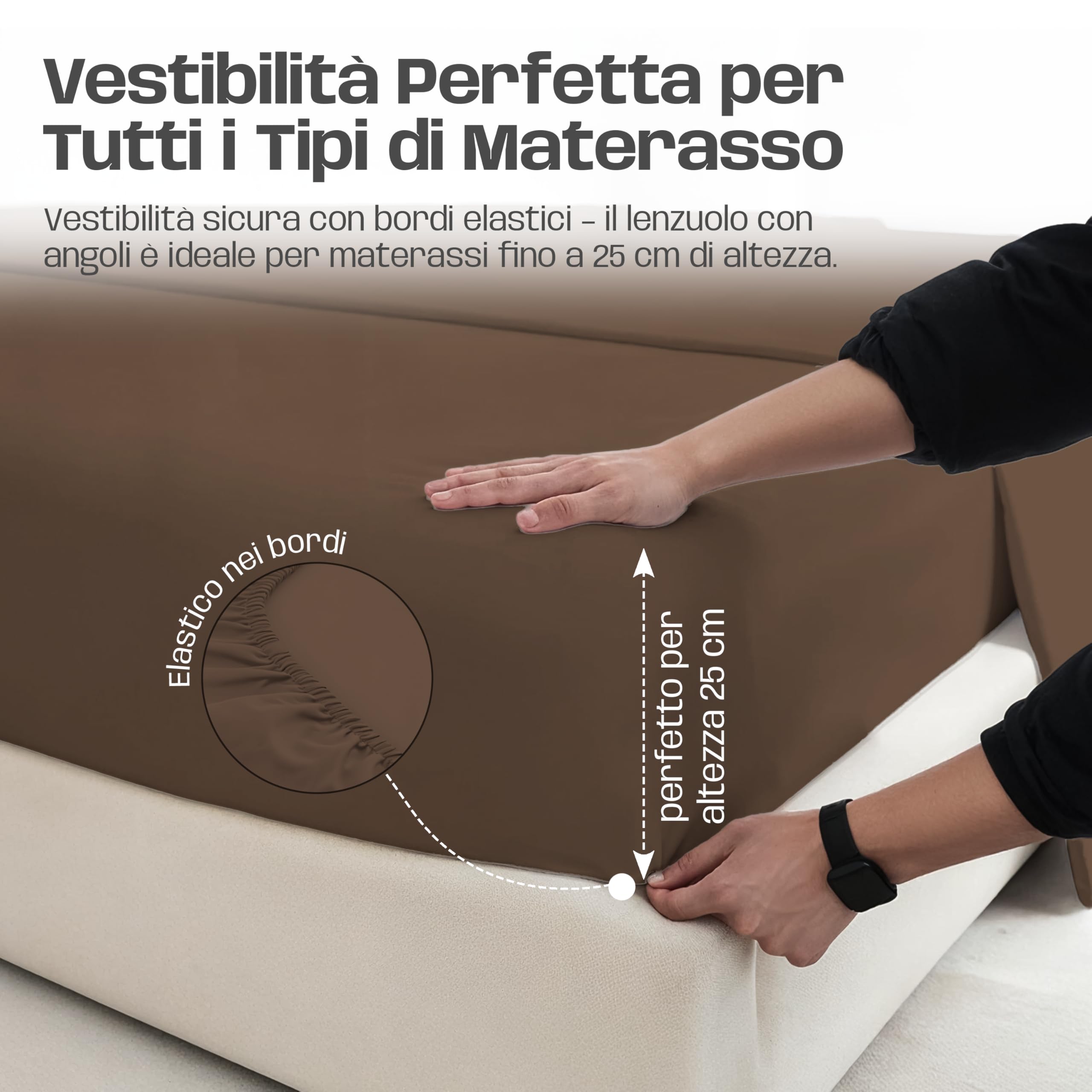 Lenzuola Letto Cotone Made in Italy, Completo Letto - Diversi colori - 3 TAGLIE