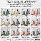 Set Bagno Accessori Completo 3 Pezzi in Ceramica, Set Bagno Porta Sapone e Spazzolini con Portasaponetta un Kit Completo Funzionale e Decorativo
