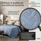 Trapunta Matrimoniale Primaverile in Microfibra Manopesca Vellutata sulla Pelle, Copriletto Matrimoniale Traspirante e Termoregolatore, Trapuntino Celeste/Blu