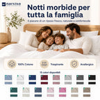 Lenzuolo Sopra 100% Cotone, Anallergico e Traspirante Abbinabile alle Nostre Federe e Lenzuolo con Angoli in Cotone, Made in Italy