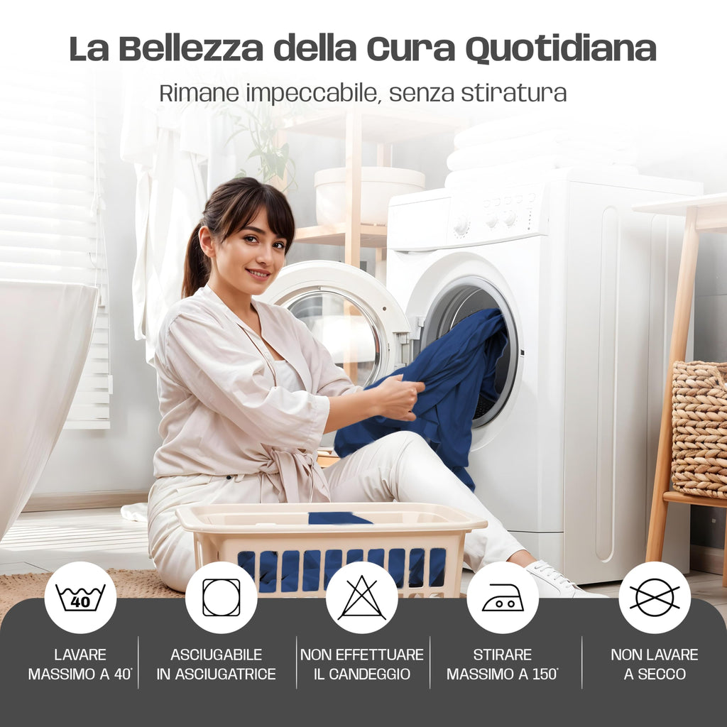 Lenzuola Letto Cotone Made in Italy, Completo Letto - Diversi colori - 3 TAGLIE