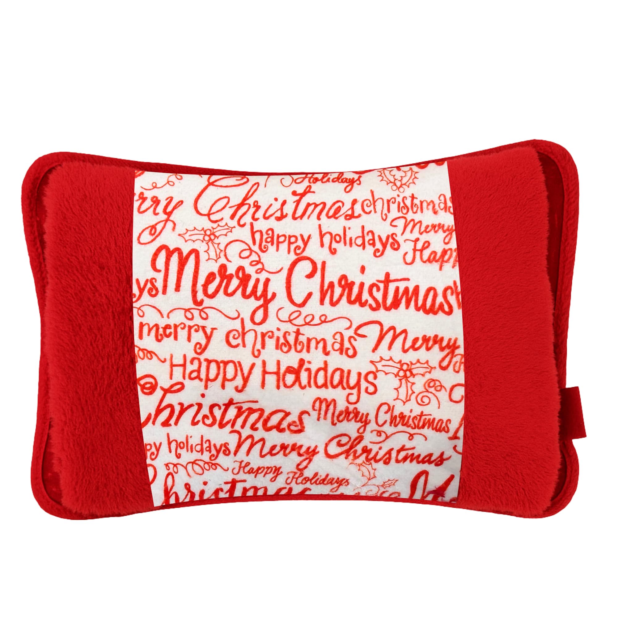 NARCISO Borsa Acqua Calda Elettrica per Ciclo, Mani, Schiena, Riscaldante, Scaldino Elettrico da Letto Scaldaletto Portatile, Boule Acqua Calda Elettrica, Sicura (Merry Christmas)