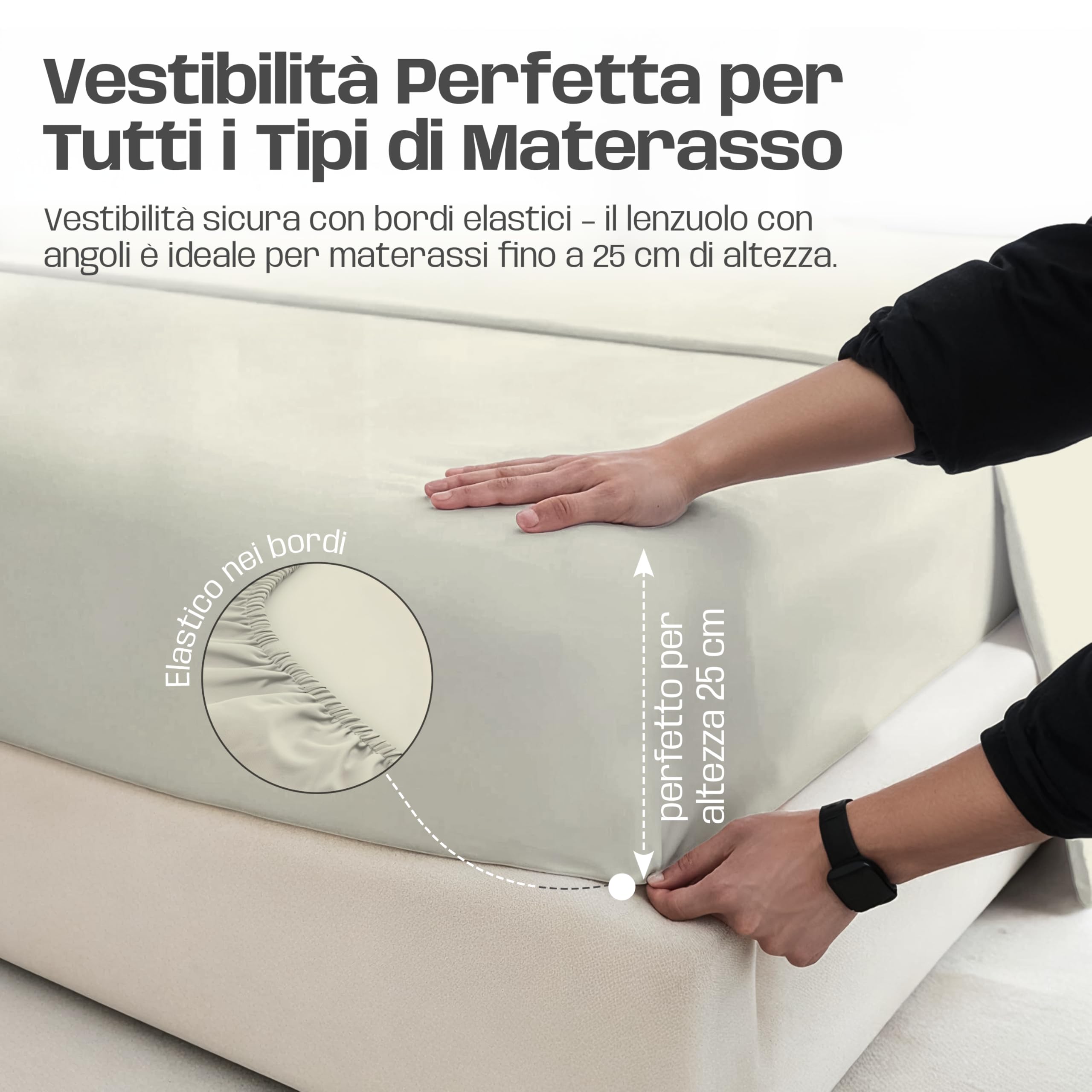 Lenzuola Letto Cotone Made in Italy, Completo Letto - Diversi colori - 3 TAGLIE