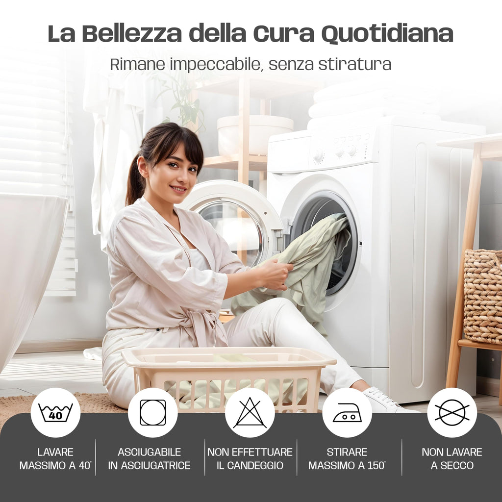 Lenzuola Letto Cotone Made in Italy, Completo Letto - Diversi colori - 3 TAGLIE
