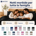 Lenzuolo Sopra 100% Cotone, Anallergico e Traspirante Abbinabile alle Nostre Federe e Lenzuolo con Angoli in Cotone, Made in Italy
