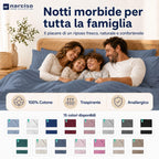 Lenzuolo Sopra 100% Cotone, Anallergico e Traspirante Abbinabile alle Nostre Federe e Lenzuolo con Angoli in Cotone, Made in Italy