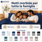 Lenzuolo Sopra 100% Cotone, Anallergico e Traspirante Abbinabile alle Nostre Federe e Lenzuolo con Angoli in Cotone, Made in Italy