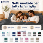 Lenzuolo Sopra 100% Cotone, Anallergico e Traspirante Abbinabile alle Nostre Federe e Lenzuolo con Angoli in Cotone, Made in Italy