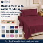 Lenzuolo Sopra 100% Cotone, Anallergico e Traspirante Abbinabile alle Nostre Federe e Lenzuolo con Angoli in Cotone, Made in Italy
