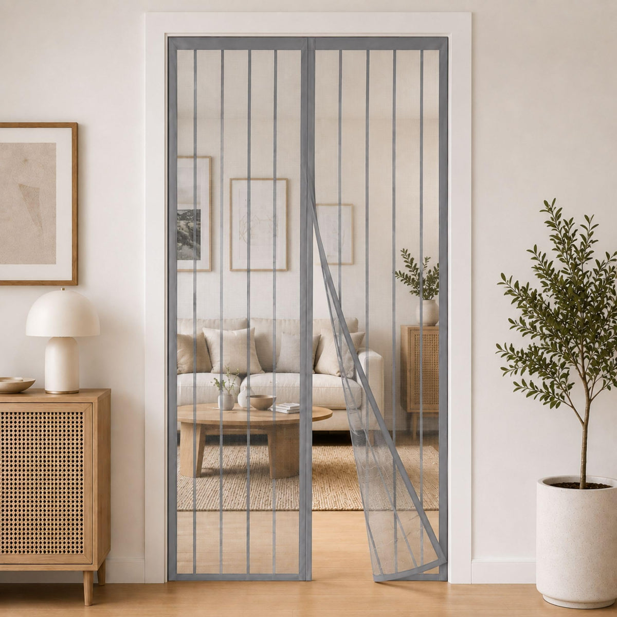 Zanzariera Porta Finestra Magnetica Facile da Montare con Felcro Adesivo Installazione Senza Fori per Tutte le Porte, Tenda Antimosche per Porta Esterna Chiusura Calamita