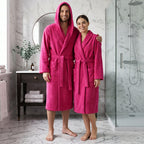 Accappatoio UNISEX con Cappuccio in Spugna Morbida di Cotone, Alto Potere Asciugante