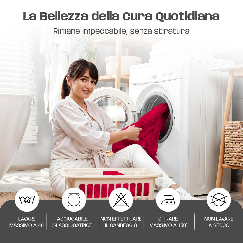 Lenzuola Letto Cotone Made in Italy, Completo Letto - Diversi colori - 3 TAGLIE