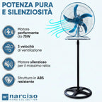 Ventilatore a Colonna Silenzioso 3 in 1, Utilizzabile a Piantana (Regolabile fino a 125cm), a Parete ed a Muro, Ventilatore a Pale Aria Fredda Grande 3 Velocità, Sistema Antiribaltamento