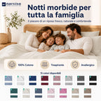 Lenzuolo Sopra 100% Cotone, Anallergico e Traspirante Abbinabile alle Nostre Federe e Lenzuolo con Angoli in Cotone, Made in Italy