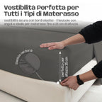 Lenzuola Letto Cotone Made in Italy, Completo Letto - Diversi colori - 3 TAGLIE