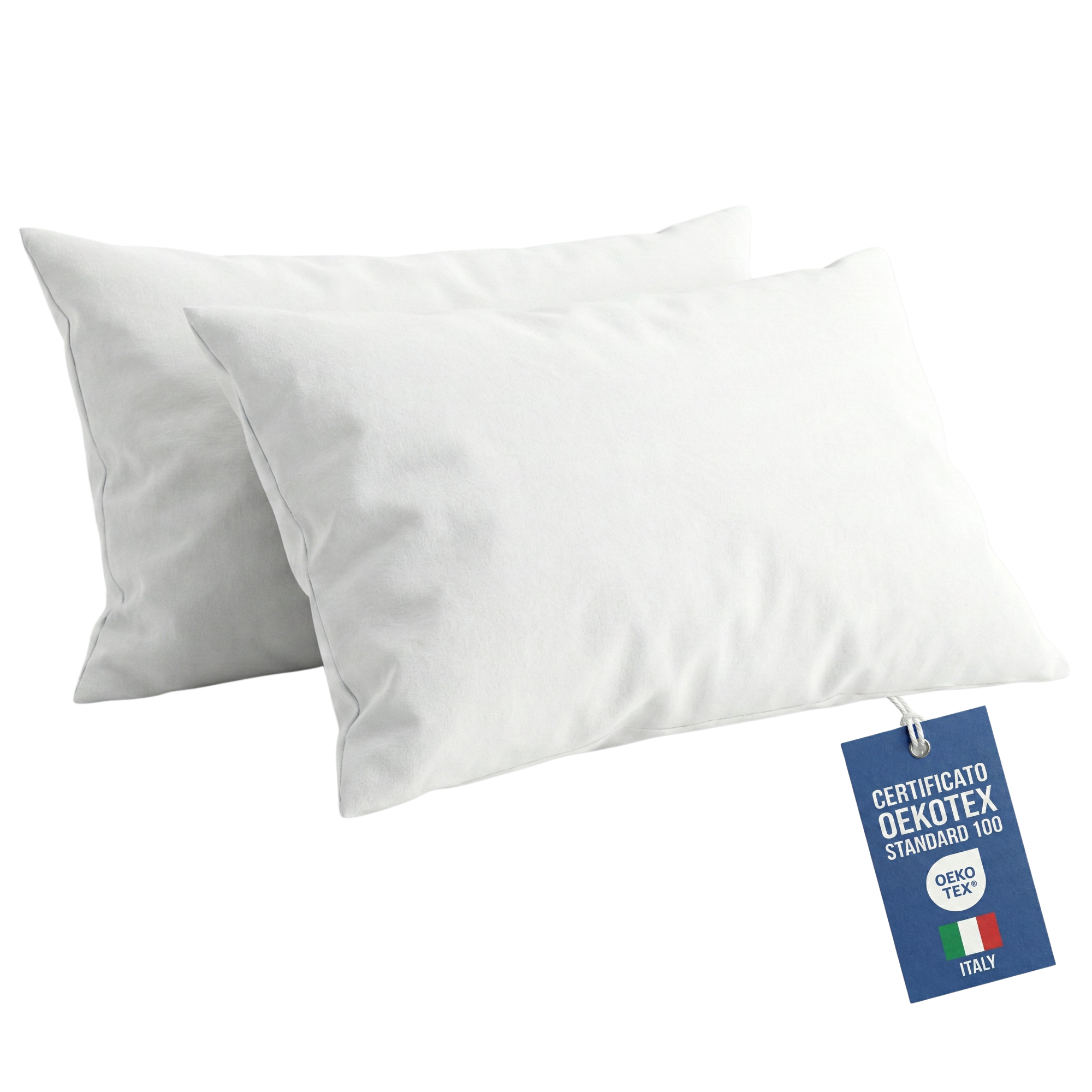 Federe Cuscino Letto 50x80 Copricuscino Letto, Coppia Federa Antiacaro ed Anallergica per Cuscini Standard, Made in Italy